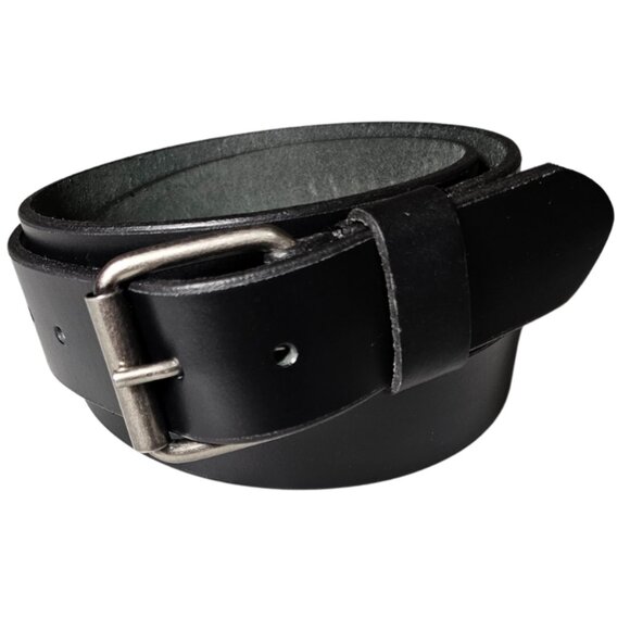 Men's Full Grain American 100% Steer Hide Leather Black Belt 1 1/2" width, USA - Picture 4 of 8